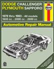 Dodge Challenger & Plymouth Sapporo 1978-83 (Haynes Owners Workshop Manuals) Cover Image