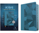 NLT Kids Bible, Thinline Reference Edition (Leatherlike, Camo Blue, Indexed, Red Letter) Cover Image